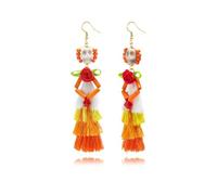 SIXDUTON Halloween Skeleton Rose Tassel Earrings, Einheitsgröße, Metal, No