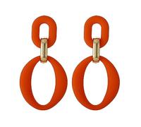 SIXDUTON Hoop Earrings for Women, Oval Acrylic Neon Statement Earrings for Women, Large Hypoallergenic Colourful Fashion Jewellery, Gift for Costume Accessories, Carnival Theme Party, one size