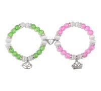 SIXDUTON Pack of 2 Magnetic Matching Bracelets, Spider Kitty Long Distance Relationship Bracelets for Couples and Best Friends, Gift for Valentine's Day, Anniversary Day