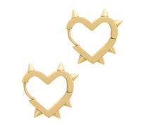 SIXDUTON Women's Men's Small Hoop Earrings Gothic Punk Rock Style Heart Earrings Stainless Steel Hypoallergenic Fashion Jewellery, Eén maat, Sterling Silver, No Gemstone