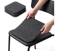 Sixfox Felt Seat Cushion Square 35 x 35 cm Set of 4 Dark Grey | Non-slip, washable, indoor and outdoor, for dining room and garden, soft seat padding