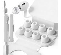 SIXFU 1 Sizes of Ear Tip Replacement Compatible with AirPod Pro and AirPods Pro 2 Ear Tips with Portable Storage Box & Cleaning Kit, Noise Reduction Hole & Dense Dust Guard Screen(S)-White