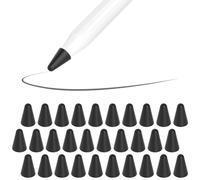 SIXFU 30 PCS Paper Feel Silence Covers for Apple Pencil Tips, Rubber Silicone Protectors for Apple Pencil 2/1st Gen Replacement Nib Covers (Black)