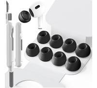 SIXFU 4 Sizes of Ear Tip Replacement Compatible with AirPod Pro and AirPods Pro 2 Ear Tips with Portable Storage Box & Cleaning Kit, Noise Reduction Hole & Dense Dust Guard Screen(XS/S/M/L)-Black