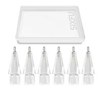 SIXFU 6 PCS Replacement Tips for Apple Pencil, Durable iPencil Tip Nibs Accessories for iPad Pro/Apple Pencil Pro/USB-C/ 1st Gen/ 2nd Generation (Long Clear)