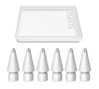 SIXFU 6 PCS Replacement Tips for Apple Pencil, Durable iPencil Tip Nibs Accessories for iPad Pro/Apple Pencil Pro/USB-C/ 1st Gen/ 2nd Generation (Metal Top)