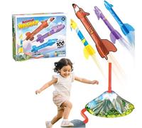 SIXHANS Stomp EVA Rocket Launcher for Kids - 4 Animal Themed Rockets Launch Up to 100ft, Easy Assembly STEM Soft Foam Blaster Set, Fun Backyard & Outdoor Rocket Stomper Gifts for Boys & Girls Age 3+