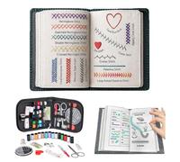 SIXHAOBU Embroidery Stitch Book Kit, Beginner Embroidery Kit, 70-Piece Complete Starter Set with Portable Storage Bag, Step-by-Step Guide for Beginners & Craft Lovers,Ideal Beginner Craft Gift (Grey)