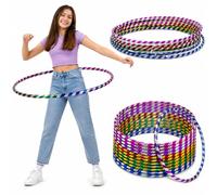 SixHawks Hula Hoops for Kids and Adults Fitness Exercise Hoop for Weight Loss Workout Coordination Durable Lightweight Glitter Hula Hoop for Dance Gymnastics Indoor Outdoor Play 75cm (1)