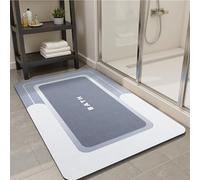 SIXHOME 50 * 80cm Square Blue Bath Mat Non Slip Anti Mould Bathroom Mat Quick-drying Bathroom Carpet Rubber Non-slip Bottom for Bathroom