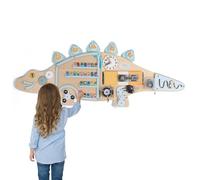 sixiwtotob Dinosaur Shape Educational Wall, Activity Wall Board Panels, Sensory Walls Panel For Kids, 88x35.5x7.5cm, Learning Activity Center For Education & Early Development
