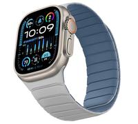 Sixmoat Double Sided Reversible Strap Compatible with Apple Watch 49mm 46mm 45mm 44mm 42mm, Magnetic WristBand Soft Silicone Bands for iWatch Ultra 3 2 1 SE Series 11 10 9 8 7 6 5 4 3, Misty Grey-Blue