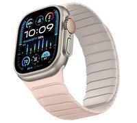 Sixmoat Double Sided Reversible Strap Compatible with Apple Watch 49mm 46mm 45mm 44mm 42mm, Magnetic WristBand Soft Silicone Bands for iWatch Ultra 3 2 1 SE Series 11 10 9 8 7 6 5 4 3, Starlight-Pink