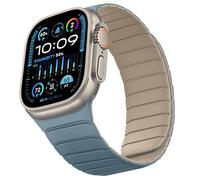 Sixmoat Double Sided Strap Compatible with Apple Watch 49/46/45/44/42mm | Magnetic Reversible Wristband Soft Silicone Band for iWatch Ultra 4 3 2 SE Series 12 11 10 9 8 7 6 5 4 3, Sky Blue-Apricot