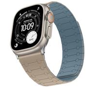 Sixmoat Double Sided Wearable Magnetic Strap Compatible with Apple Watch Strap 49mm 46mm 45mm 44mm 42mm for Men Women,Soft Silicone Band for iWatch Ultra SE Series 11 10 9 8 7 6 5-1,Cloud Blue-Apricot