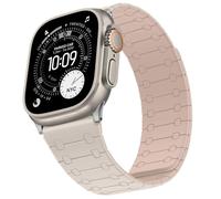 Sixmoat Double Sided Wearable Magnetic Straps Compatible with Apple Watch Strap 49mm 46mm 45mm 44mm 42mm for Men Women,Soft Silicone Band for iWatch Ultra SE Series 11 10 9 8 7 6 5 4 3, Starlight-Pink