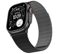 Sixmoat Double Sided Wearable Magnetic Straps Compatible with Apple Watch Strap 49mm 46mm 45mm 44mm 42mm for Men Women, Soft Silicone Band for iWatch Ultra SE Series 11 10 9 8 7 6 5 4 3, Black-Gray