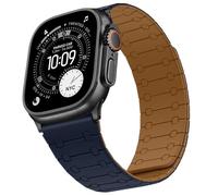 Sixmoat Double Sided Wearable Magnetic Straps Compatible with Apple Watch Strap 49mm 46mm 45mm 44mm 42mm for Men Women, Soft Silicone Band for iWatch Ultra SE Series 11 10 9 8 7 6 5 4 3, Brown-Indigo