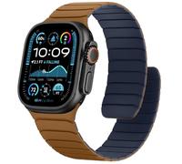 Sixmoat Magnetic Silicone Straps Compatible with Apple Watch 49mm 46mm 45mm 44mm 42mm, Sport Wristband for Men Women Compatible with iWatch Ultra3 2 1 SE Series 11 10 9 8 7 6 5 4 3, Brown-Indigo