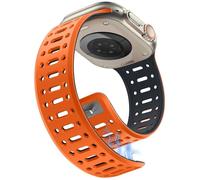 Sixmoat Magnetic Strap Compatible with Apple Watch Strap 49mm/Ultra 3/2/1 46mm 45mm 44mm 42mm for Men Women, Breathable Silicone Sport Band for iWatch Series 11 10 9 8 7 6 5 4 3 SE (Orange-Midnight)