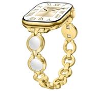 Sixmoat Slim Strap Compatible with Apple Watch Strap for Women 42mm 44mm 45mm 46mm 49mm, Thin Metal Dressy Bracelet for iWatch Ultra SE Series 11 10 9 8 7 6 5 4 3 2 1, (Gold)