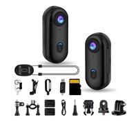Sixmou i3 4K Small POV Body Camera with Audio and Video Recording Accessories Kit Bundle, Thumb Size, Chest Wearable Mini Action Cam for Sports, Skiing, Vlogging, Motorcycle Helmet Camera