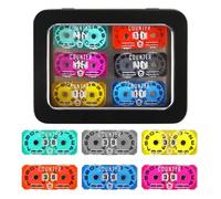 SIXPIONTS 6Pcs Acrylic Mini Life Counters - Colorful Health Point Trackers Compatible with Magic The Gathering Commander Deck, LCG/RPG/D&D/MTG/CCG/TCG Gaming Table Games Accessories (6PCS/BOX Color-B)