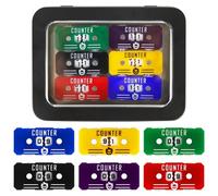 SIXPIONTS 6Pcs Acrylic Mini Life Counters - Colorful Health Point Trackers Compatible with Magic The Gathering Commander Deck, LCG/RPG/D&D/MTG/CCG/TCG Gaming Table Games Accessories (6PCS/BOX Color-A)