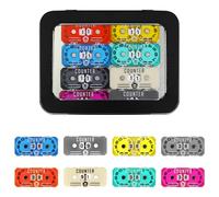 SIXPIONTS 8Pcs Acrylic Mini Life Counters - Colorful Health Point Trackers Compatible with Magic The Gathering Commander Deck, LCG/RPG/D&D/MTG/CCG/TCG Gaming Table Games Accessories (8PCS/BOX Color A)