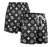 SIXPO Men's Athletic Shorts - 100% Polyester, Mesh Shorts Quick Dry, Graphic Print Gym Shorts Men, Basketball Shorts for Men, Black, X-Large