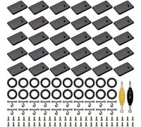 SIXPOINTS 30 Pieces Black Plastic Display Stand Base,20 T Hook & 20 O-Rings Waistband & 50 Screws& 2 Spanner Body Repair Part Set For 3.75 " G.i Joe Action Figure Toy