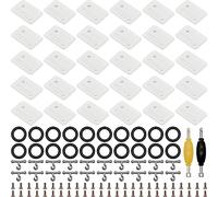 SIXPOINTS 30 Pieces Clear Plastic Display Stand Base,20 Pieces T Hook & 20 Pieces O-Rings Waistband & 50 Pieces Screws& 2 Pieces Spanner Body Repair Part Set For 3.75 " G.i Joe Action Figure Toy