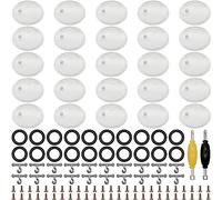 SIXPOINTS 30 Pieces Clear Round Display Stand Base,20 T Hook & 20 O-Rings Waistband & 50 Screws & 2 Spanner, Body Repair Part Set For 3.75 " Vintage G.i Joe Action Figure