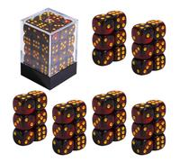 SIXPOINTS 36Pcs 12mm/0.47inch Mini Dice Set,Colours D6 Game Dice Set, 6 Sided Standard Dices for MTG,DND,Yahtzee, Bunco or Teaching Math Board Game,with Portable Plastic Box (Dark Red Black Swirl)