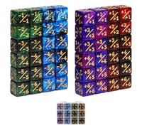SIXPOINTS 48Pcs 12mm MTG Counter Dice Plus 1 Life Counters +1/+1 Tokens 4 Color 6 Sided Dice Set with Case for Magic The Gathering, MTG, TCG, Card Games Accessories (Red & Green & Blue & Purple)