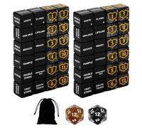 SIXPOINTS 50PCS Black Shield MTG Dice Abilities Keywords Counter Dice Counters Bulk Buff Tokens D6 & D20 Dice Set for Magic The Gathering, MTG, TCG, Card Games Accessories
