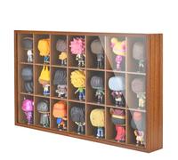 SIXPOINTS Action Figure Display Cabinet with Stand Base for 21PCS 4 inch Mini Funko Pop Figures, Clear Wall Mounted or Desktop Action Figure Display Case for Collectibles