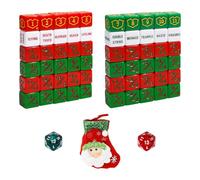 SIXPOINTS Christmas Theme MTG Dice Set, 62Pcs MTG Dice Keyword Counters Life 1/+1 Counters Buff Tokens & D20 Dice Compatible with Magic The Gathering, TCG, Card Games Accessories,Xmas Gift