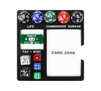 SIXPOINTS Commander Essentials Kit, Life Counter Tray Board for MTG Commander EDH,All-in-One Game Tracker with Damage,Tax,Token,Card Zones,for Magic The Gathering, TCG, RPG, Card Games Accessories