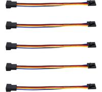 SIXQJZML 5Pcs 5Pin to 4Pin Adapter Cable, PC CPU Fan Connector Converter Interface Conversion Line for 4 Pin Temp Control or 3 Pin Silent Fan, 6.7inch/17cm