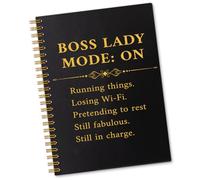 Sixrip Boss Lady Mode On 160 Pages Lined Spiral Notebook, Retirement Appreciation Gifts for Female Entrepreneur Boss Supervisor Mentor Leader Manager Business Owner, Bosses Day Gifts for Women