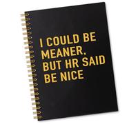 Sixrip I Could Be Meaner, But HR Said Be Nice 160 Pages Lined Spiral Notebook, Sarcastic Human Resources Notebook, Coworker Gifts for HR Professional Manager, Human Resources Department Humor Gifts