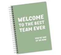 Sixrip Welcome to The Best Team Ever Green Notebook - 160 Blank Pages Spiral Journal for Staff, Coworker Gifts for New Job, Promotion & Employee Appreciation, Welcome Gifts New Employee, Team Present