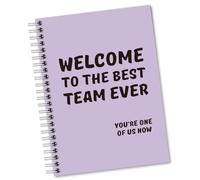 Sixrip Welcome to The Best Team Ever Purple Notebook - 160 Blank Pages Spiral Journal for Coworkers, New Hire Welcome Gifts, Employee Appreciation Present, Office Teamwork Gifts for Staff Colleagues