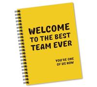 Sixrip Welcome to The Best Team Ever Yellow Notebook - 160 Blank Pages Spiral Journal for Coworkers, Employee Appreciation Present, Team Member Gifts for Staff Colleagues, Welcome Gifts New Employee