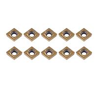 SIXRUN 10 Pcs CNC Carbide Tips Inserts, CCMT060204 HM YBC251 Lathe Turning Tool with Plastic Box for Semi Finishing Steel