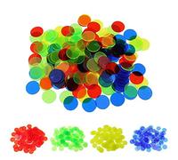 SIXRUN 100Pcs Plastic Game Chips, Multicolor Counters for Math Learning, Poker Games, 19mm Diameter Educational Activity Set (Blue)
