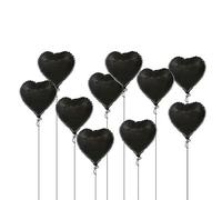 SIXRUN 10pcs 18in Aluminum Foil Balloons, Automatic Sealing Rose Gold Blue White Red Black Pink Yellow with Bright Colors for Party Wedding Birthday Decor (Heart Shape)