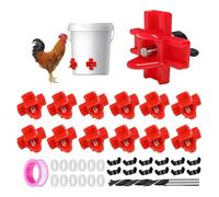SIXRUN 12pcs Chicken Waterer Nipples, Proof Automatic Poultry Watering System with Drill Bit for Ducks Geese Hens Quails Farm Birds
