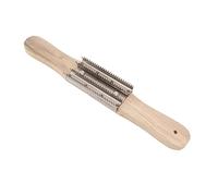 SIXRUN 15 Inch Buffing Wheel Rake for Compound Cleaning Buffing Wheel Cleaner Dressing Tool with Stainless Steel Teeth Wooden Handle for Removing Excess Caked Rouge